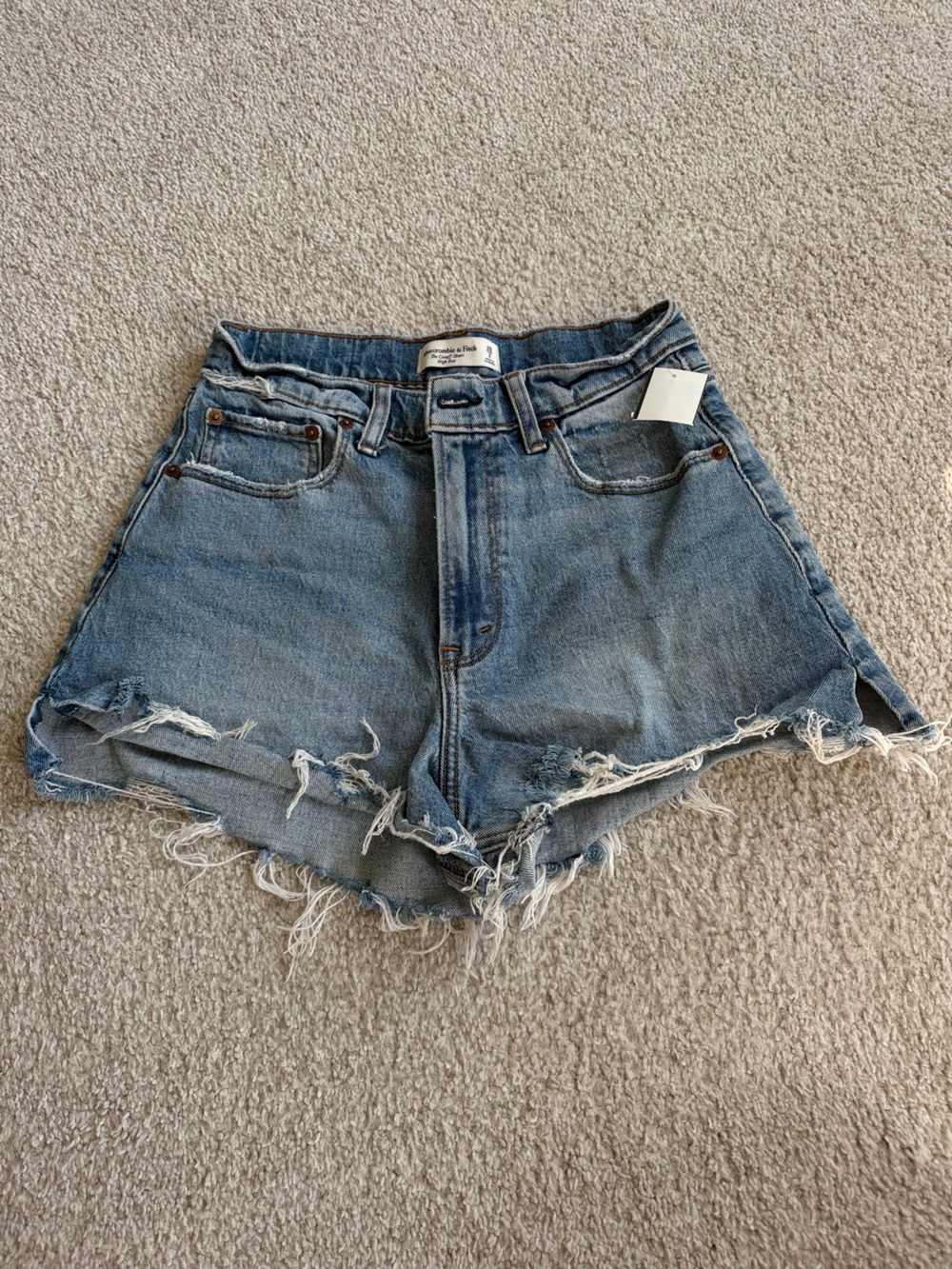 Abercrombie & Fitch Distressed High-Rise Blue Denim Cutoff Shorts Size 2/26